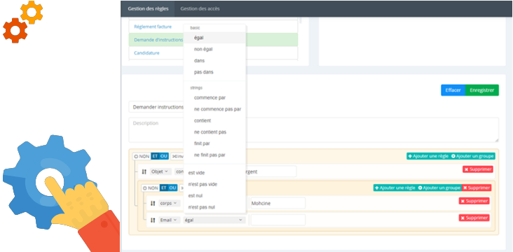 Business Management Process - BPM, dématérialisation de processus, Business Activity Monitoring, Annuaire, super utilisateur, outils de pilotage et de reporting, Gestion des règles métiers des processus, suite DocFLow Server